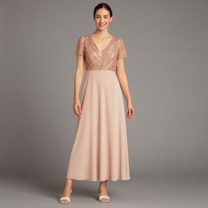 Adrianna Papell Blush Sequin Bodice Formal Gown Women’s Size 2 NWT Evening Dress